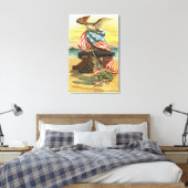 Toile Drapeau américain Wreath Beach Cannon Ancre Eagle (Insitu(Chambre))
