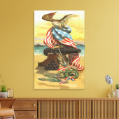 Toile Drapeau américain Wreath Beach Cannon Ancre Eagle (Insitu(Salon))