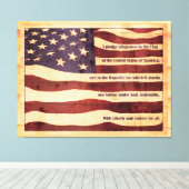 Toile Drapeau ancien avec gage d'allégeance en bois (Insitu (Plancher de Bois))