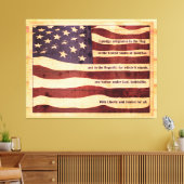 Toile Drapeau ancien avec gage d'allégeance en bois (Insitu(Salon))