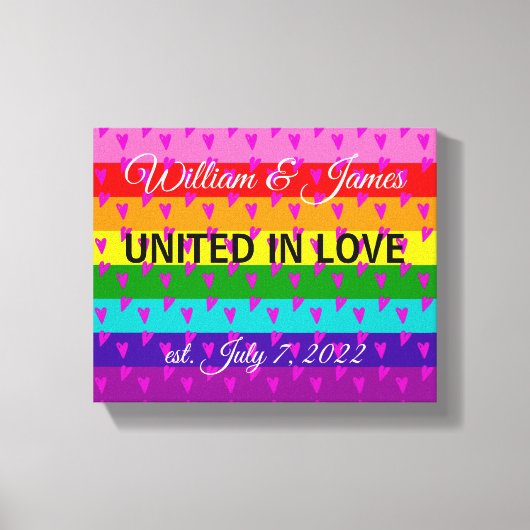 Toile Drapeau Arc-en-ciel Original 8 bandes LGBT Mariage (Recto)