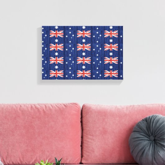 Toile drapeau australien design Thunder_Cove bleu (Insitu(Salon))