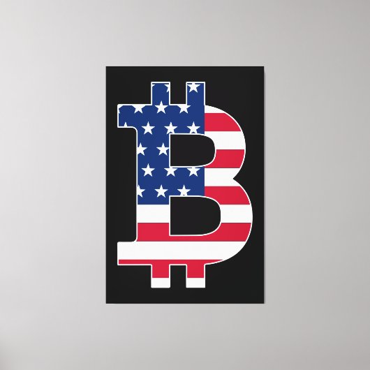 Toile Drapeau BitCoin USA (Recto)