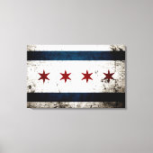 Toile Drapeau Black Grunge Chicago (Recto)