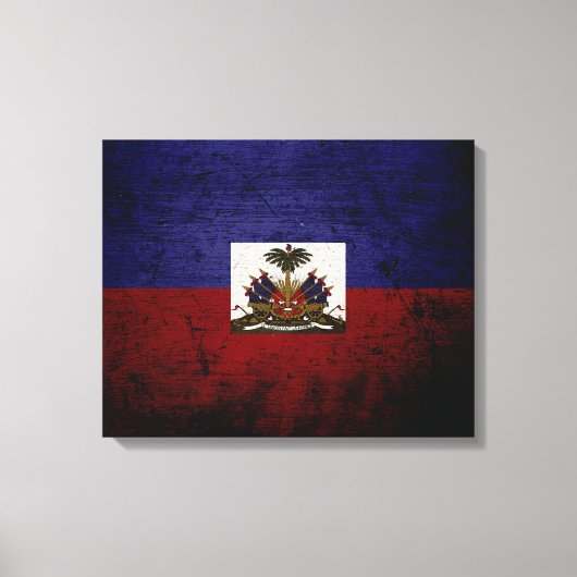 Toile Drapeau Black Grunge Haïti (Recto)