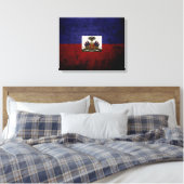 Toile Drapeau Black Grunge Haïti (Insitu(Chambre))