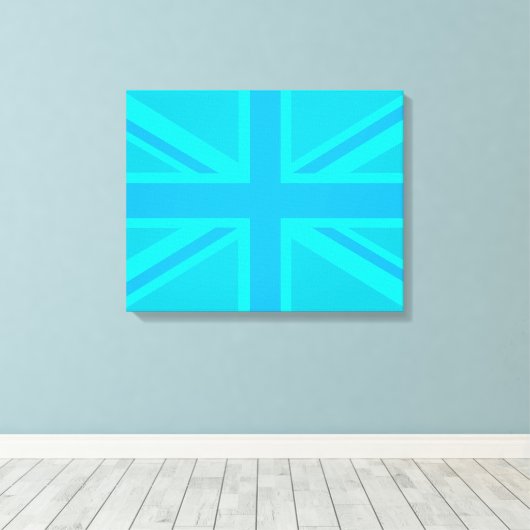 Toile Drapeau britannique Turquoise Union Jack (Insitu (Plancher de Bois))
