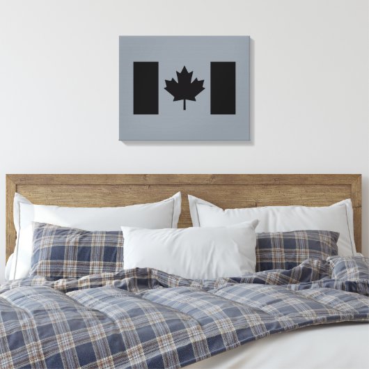 Toile Drapeau canadien en graphisme noir (Insitu(Chambre))