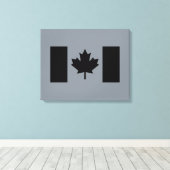 Toile Drapeau canadien en graphisme noir (Insitu (Plancher de Bois))