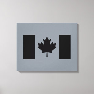 Toile Drapeau canadien en noir