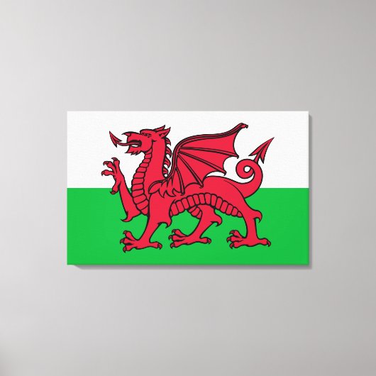 Toile Drapeau celtique du Dragon rouge du Pays de Galles (Recto)