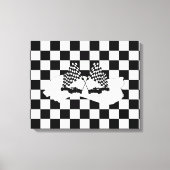Toile Drapeau Checker et voitures de course (Recto)