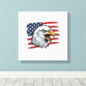 Toile Drapeau d'aigle patriotique dessin vectoriel vinta (Insitu (Plancher de Bois))