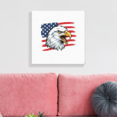 Toile Drapeau d'aigle patriotique dessin vectoriel vinta (Insitu(Salon))