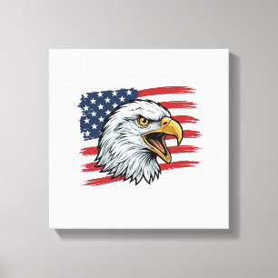 Toile Drapeau d'aigle patriotique dessin vectoriel vinta