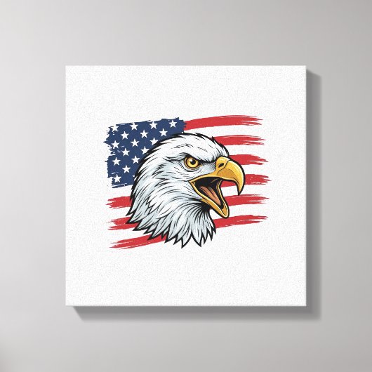 Toile Drapeau d'aigle patriotique dessin vectoriel vinta (Recto)