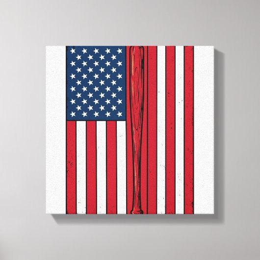 Toile Drapeau de baseball en détresse Conception vectori (Recto)