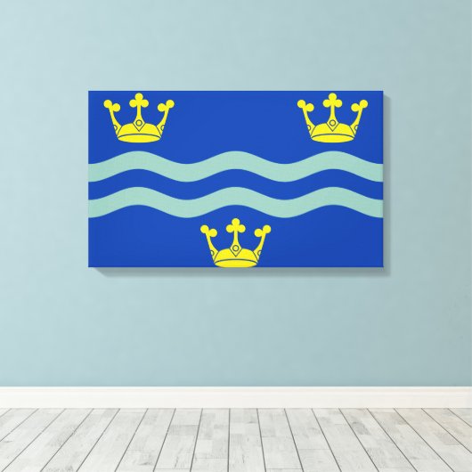 Toile Drapeau de Cambridgeshire (Comté d'Angleterre, Roy (Insitu (Plancher de Bois))