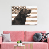 Toile Drapeau de chien et américain (Insitu(Salon))