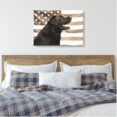 Toile Drapeau de chien et américain (Insitu(Chambre))