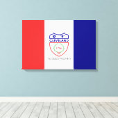 Toile Drapeau de Cleveland (Ohio) (Insitu (Plancher de Bois))