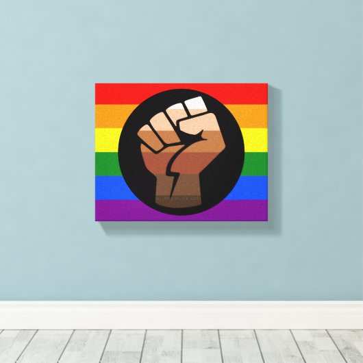 Toile Drapeau de couleur des personnes queer de Slippery (Insitu (Plancher de Bois))