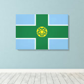 Toile Drapeau de Derbyshire (Comté d'Angleterre, Royaume (Insitu (Plancher de Bois))
