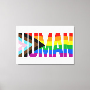 Toile Drapeau de fierté d'inclusivité humaine