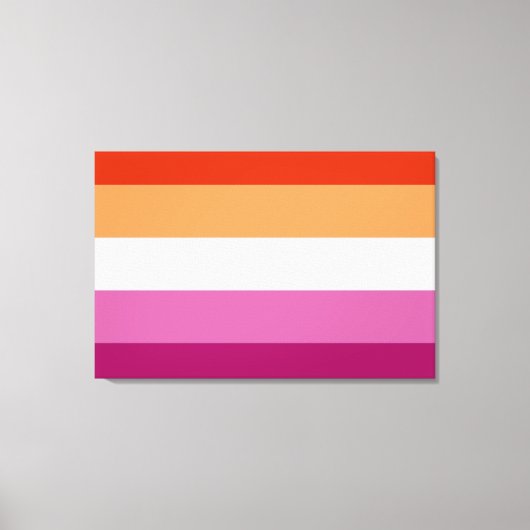 Toile Drapeau de fierté lesbienne (5 bandes) (Recto)