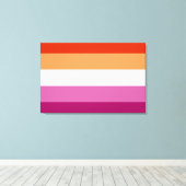 Toile Drapeau de fierté lesbienne (5 bandes) (Insitu (Plancher de Bois))