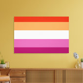 Toile Drapeau de fierté lesbienne (5 bandes) (Insitu(Salon))