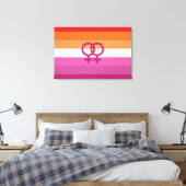 Toile Drapeau de fierté lesbienne WLW (Coucher de soleil (Insitu(Chambre))