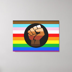 Toile Drapeau de fierté POC de progrès LGBTQ+