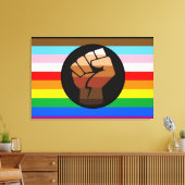 Toile Drapeau de fierté POC de progrès LGBTQ+ (Insitu(Salon))