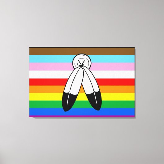 Toile Drapeau de la fierté de progrès LGBTQ+ (Recto)