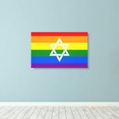 Toile Drapeau de la Fierté juive (Insitu (Plancher de Bois))