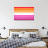 Toile Drapeau de la fierté lesbienne (coucher du soleil) (Insitu(Chambre))