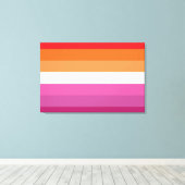 Toile Drapeau de la fierté lesbienne (coucher du soleil) (Insitu (Plancher de Bois))