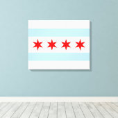 Toile Drapeau de la ville de Chicago (Illinois) (Insitu (Plancher de Bois))