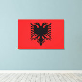 Toile Drapeau de l'Albanie (Insitu (Plancher de Bois))