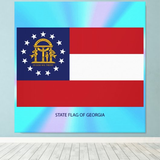 Toile Drapeau de l'État de Géorgie (Insitu (Plancher de Bois))