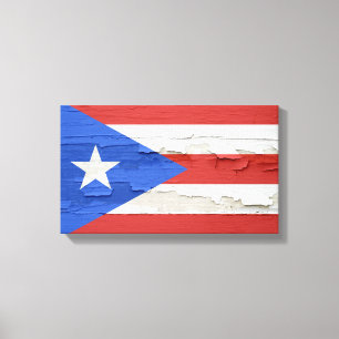 Toile Drapeau de peinture patinée de Porto Rico