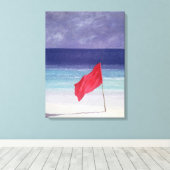 Toile Drapeau de plage - Avertissement de tempête 1985 (Insitu (Plancher de Bois))