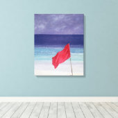 Toile Drapeau de plage - Avertissement de tempête 1985 (Insitu (Plancher de Bois))