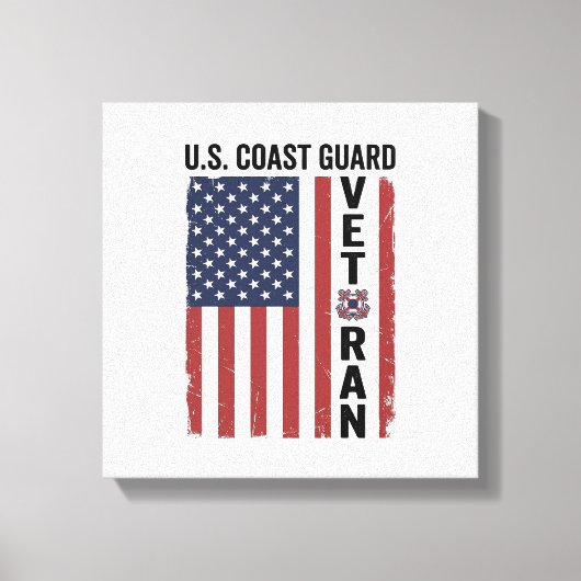 Toile Drapeau de Vétéran des Garde-Côtes Conception Vect (Recto)