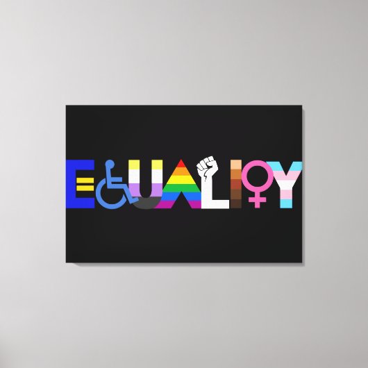 Toile Drapeau d'égalité inclusive foncé (Recto)