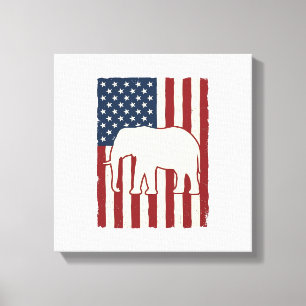 Toile Drapeau d'éléphant patriotique Conception de vecte