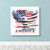 Toile Drapeau des États-Unis. Amérique (Insitu (Plancher de Bois))