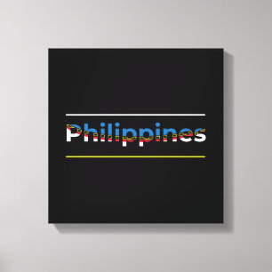 Toile Drapeau des Philippines - Lettres Patriotique Cuto