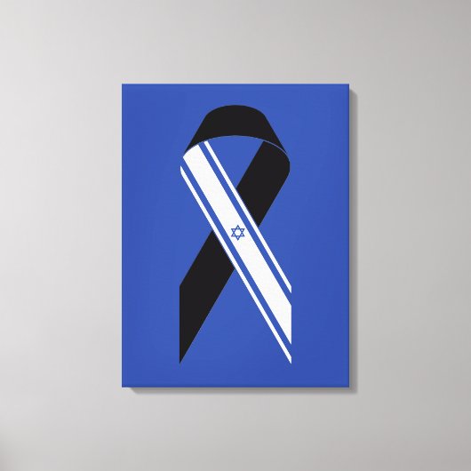 Toile Drapeau d'Israël noir monument bleu (Recto)